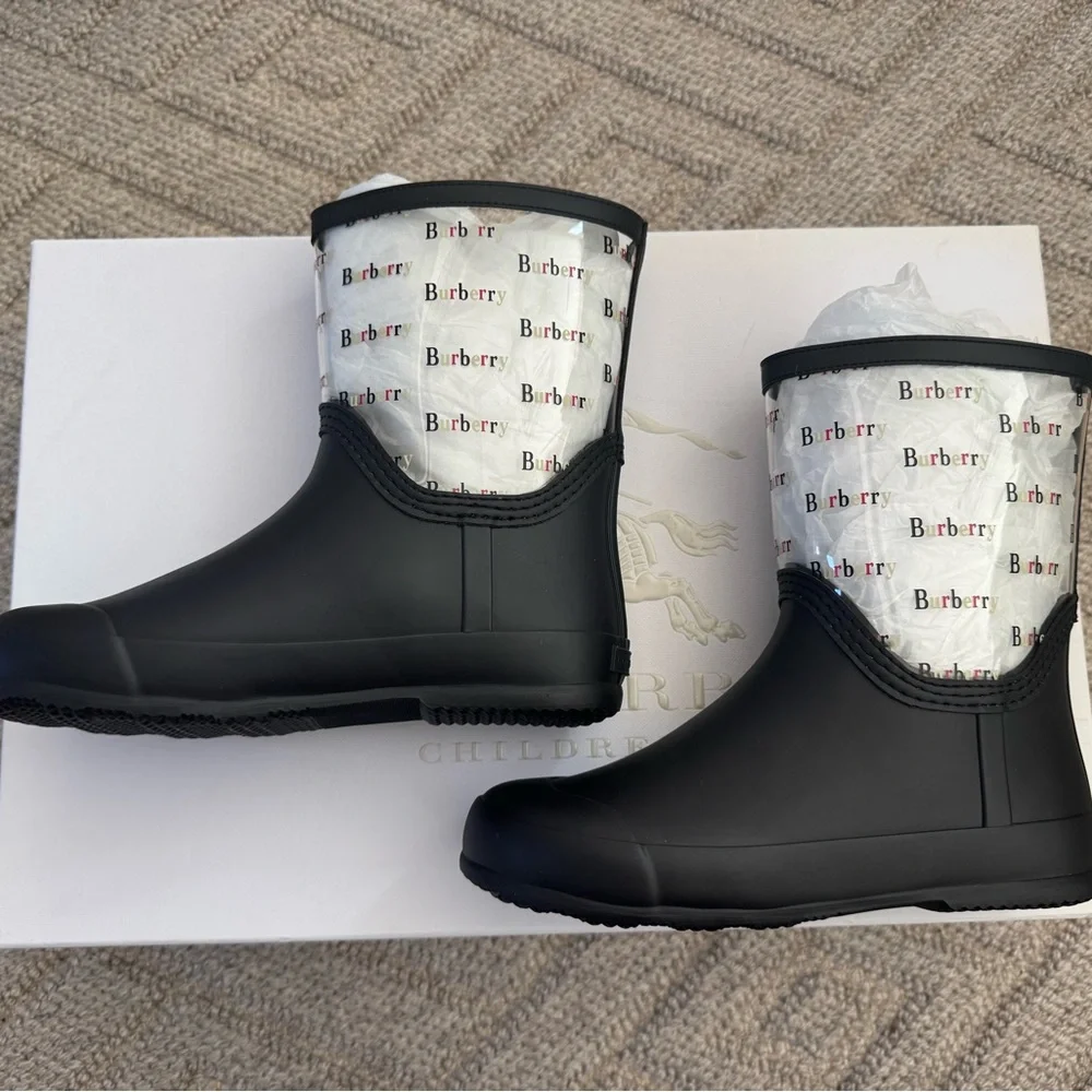 Burberry Frosty Logo Print Transparent Kids Boots